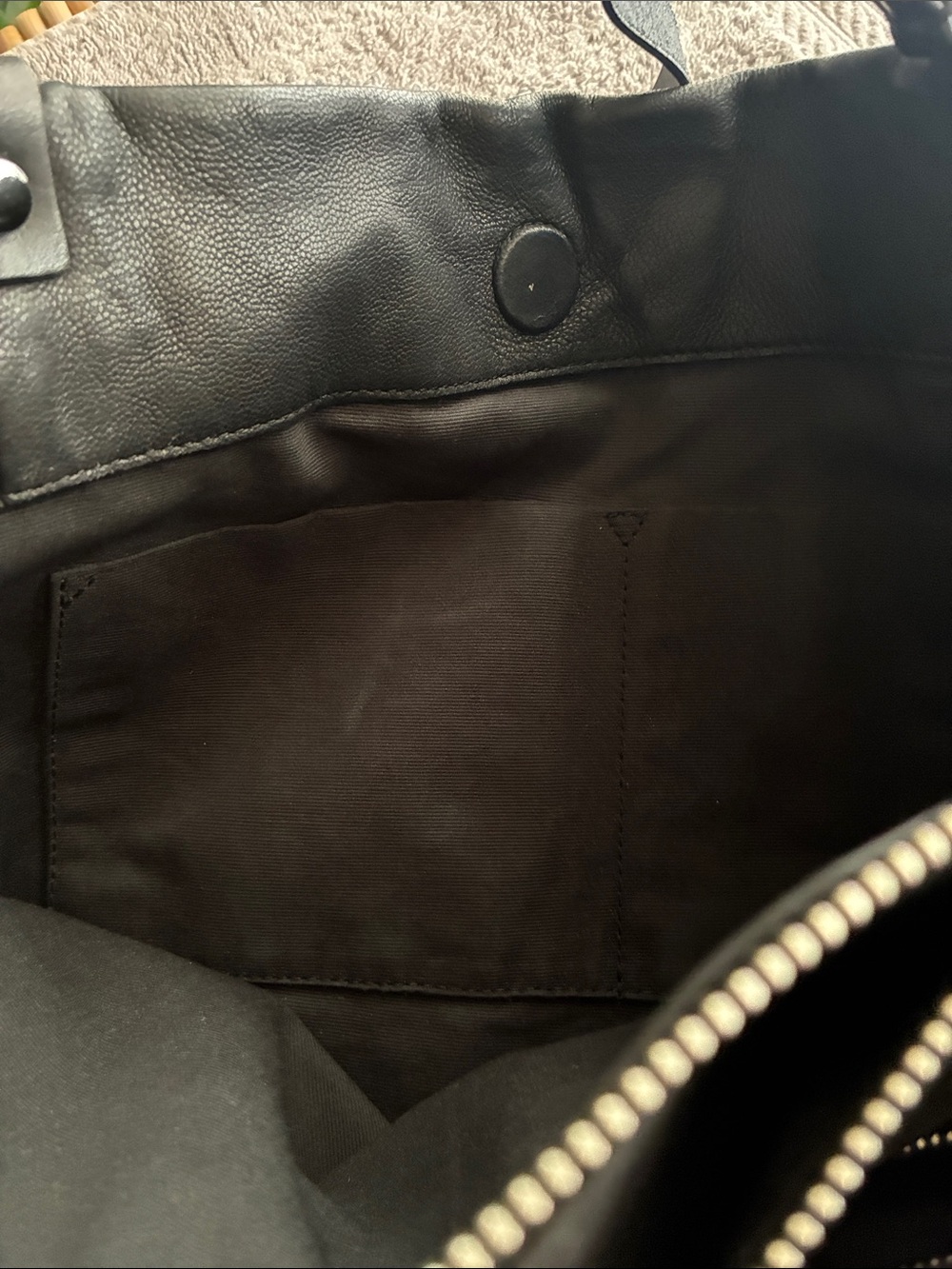 AllSaints Black Leather Shoulder Bag with Stud Detailing - Picture 5 of 12